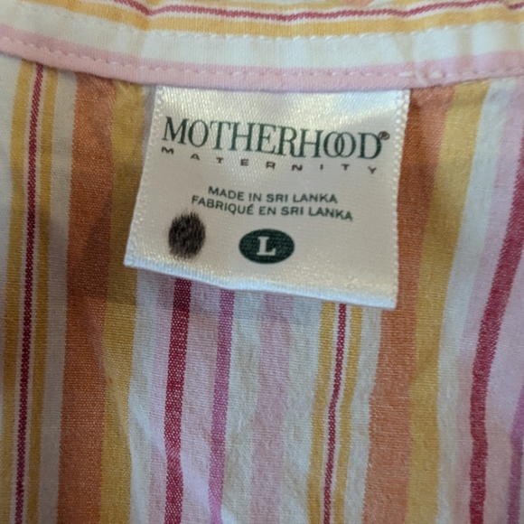 Motherhood Striped Sleeveless Top - Pink and Yellow - Picture 6 of 7